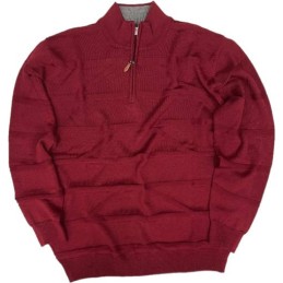 Maglione in lana mezza zip...