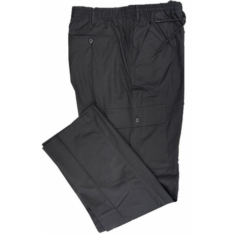 Pantalaccio Taglie Forti Sea Barrier in cotone con tascone nero Pantalaccio Taglie Forti Sea Barrier in cotone con tascone nero