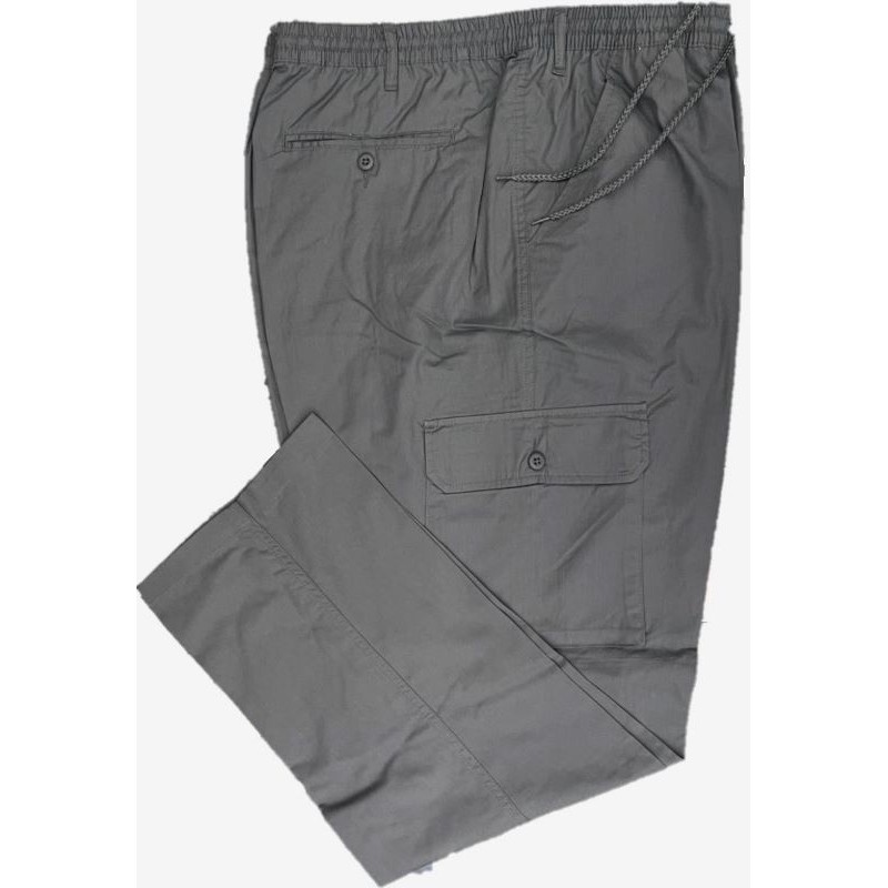Pantalaccio Taglie Forti Sea Barrier in cotone con tascone grigio Pantalaccio Taglie Forti Sea Barrier in cotone con tascone grigio