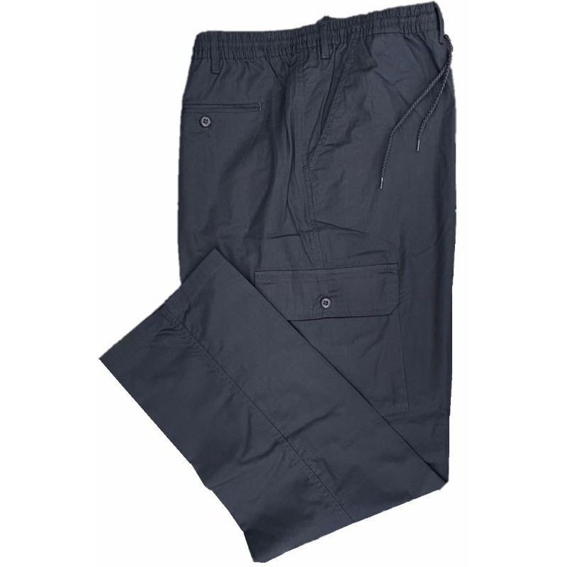 Pantalaccio Taglie Forti Sea Barrier in cotone con tascone blu Pantalaccio Taglie Forti Sea Barrier in cotone con tascone blu