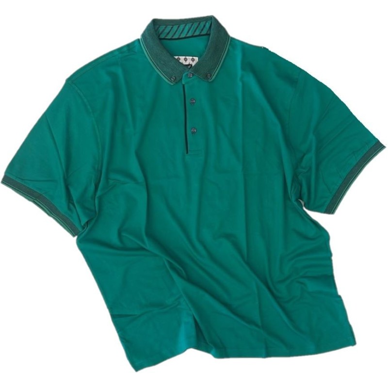 Polo Taglie Forti Maxfort con collo camicia manica corta verde Polo Taglie Forti Maxfort con collo camicia manica corta verde