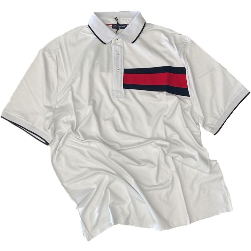 Polo Taglie Forti Maxfort estiva mezza manica sportiva bianca Polo Taglie Forti Maxfort estiva mezza manica sportiva bianca