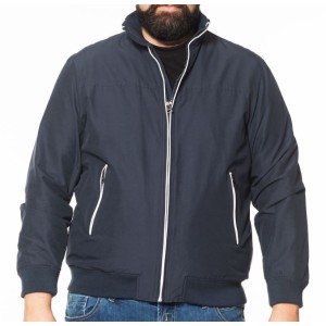 Maxfort Giubbino Taglie Forti uomo modello bomber con elastico in vita e polsini colore blu