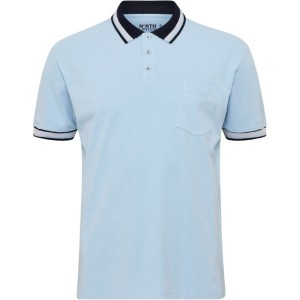 Polo taglie forti uomo North manica corta in cotone Piquet celeste