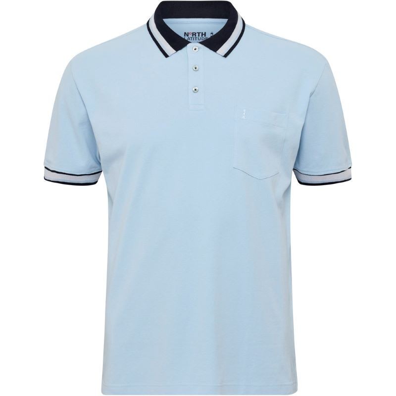 Polo taglie forti uomo North manica corta in cotone Piquet celeste Polo taglie forti uomo North manica corta in cotone Piquet celeste