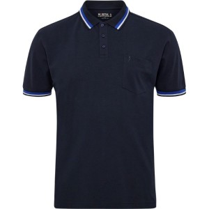 Polo taglie forti uomo North manica corta in cotone Piquet blu