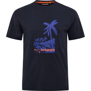 T-shirt Taglie Forti uomo North 564 mezza manica in cotone girocollo con stampa palma blu
